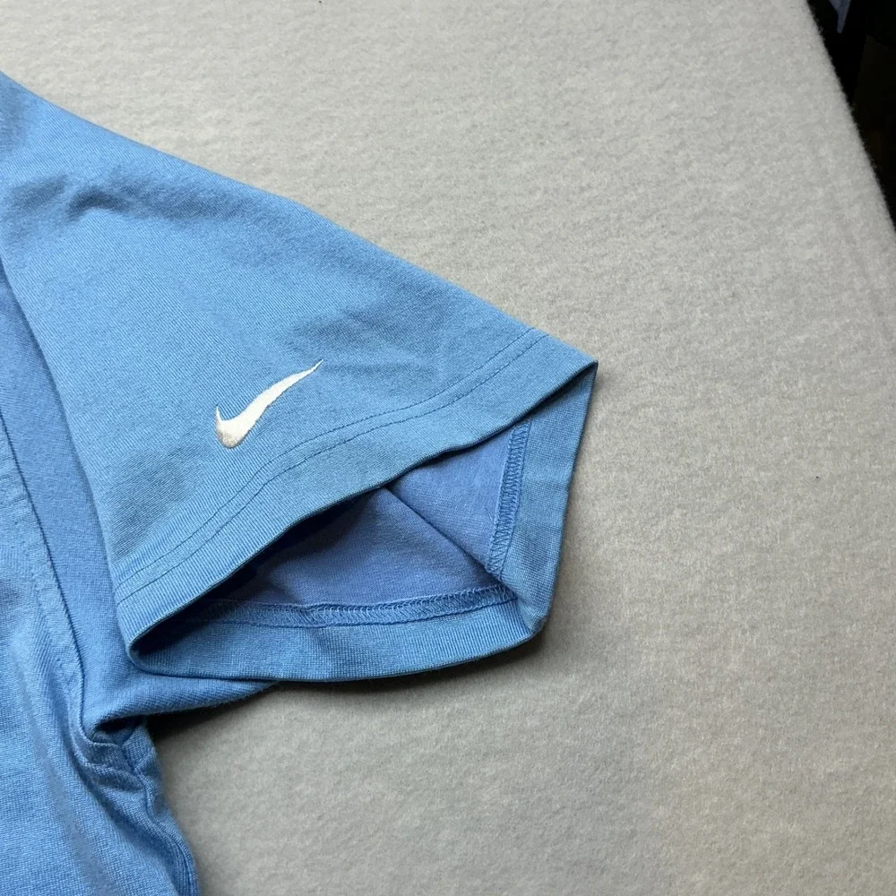 Nike UNC‎ Tar Heels Quarter Zip Polo Shirt Large Blue Argyle Stripe Vintage Men